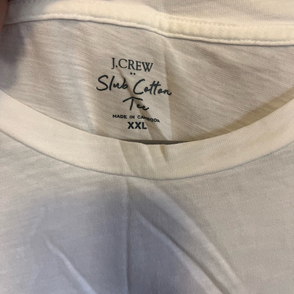 J. Crew White Slub Cotton Tee - Picture 2 of 4